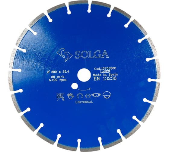 Изображение товара Диск алмазный PROFESSIONAL сегментный по железобетону (300х25.4 мм) Solga Diamant 13703300