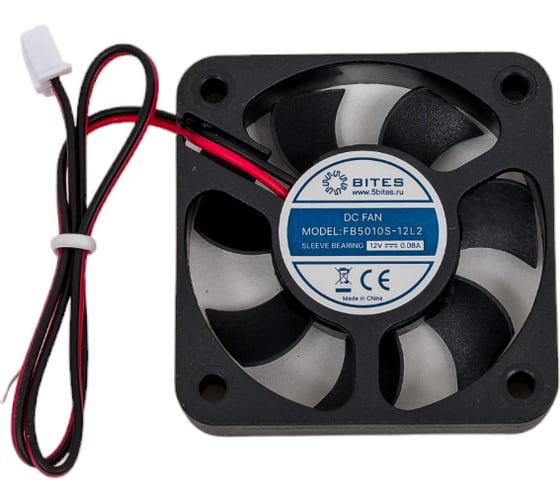 Изображение товара Вентилятор 5bites 50x50x10мм, подшипник скольжения, 4200rpm, 24 дБ, 2pin FB5010S-12L2