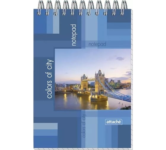 Изображение товара Блокнот Attache Economy Города А6 40 листов разноцветный в клетку на спирали, 105x145 мм 54037