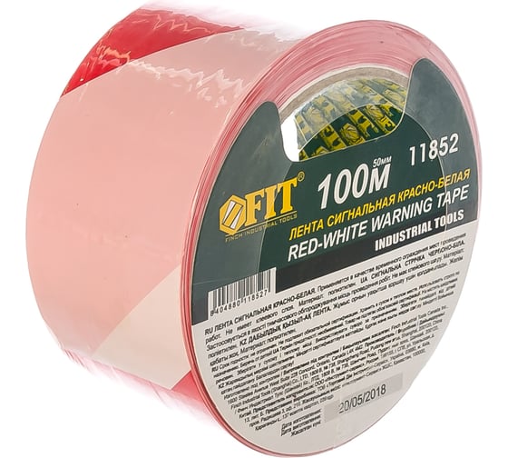 Изображение товара Сигнальная лента FIT IT красно-белая 50*100м 11852