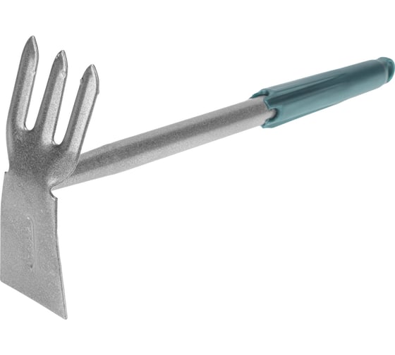 Изображение товара Комбинированная мотыжка Четыре сезона 3 прямых зубца с металлической ручкой 64-0015