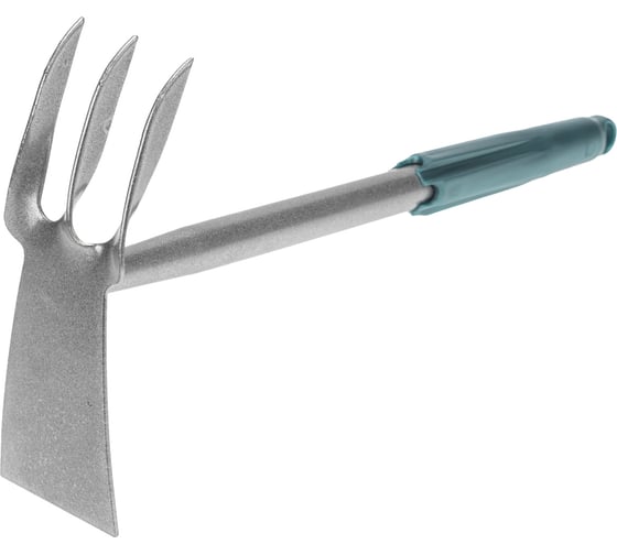Изображение товара Комбинированная мотыжка Четыре сезона 3 витых зубца с металлической ручкой 64-0016