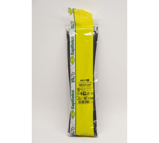 Изображение товара Стандартные кабельные стяжки SapiSelco 280x3,5 мм, черные, уп. 100 шт. SEL.3.212R