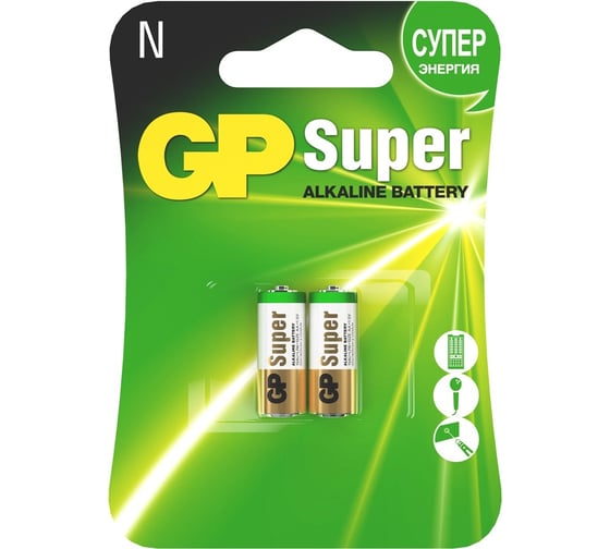 Изображение товара Алкалиновые батарейки GP super alkaline 910a типоразмера n - 2 шт. на блистере 910A-2CR2 910A-2CR2 26074367