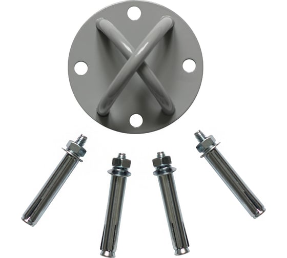 Изображение товара Подвес для качелей MoyDvor, боксерской груши, каната, цепи. Кронштейн с 4 анкерами для крепления к потолку, стене и полу. SAC000845