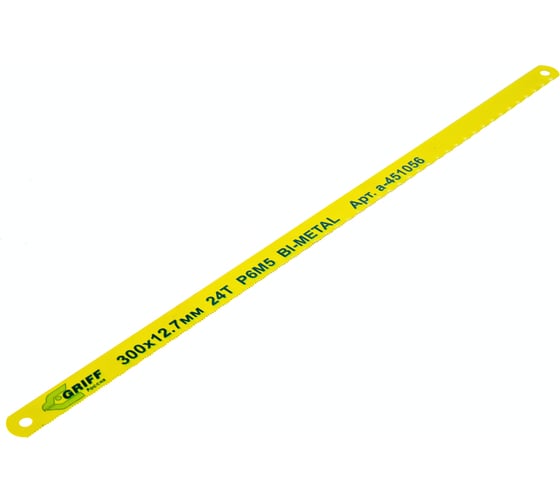 Изображение товара Полотно ножовочное (300x13.0х0.65 мм; 24 зуб/дюйм) GRIFF a451056