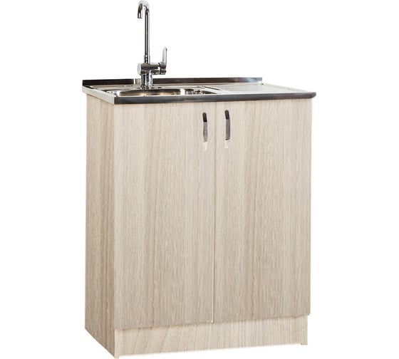 Изображение товара Тумба SANTREK 80х50, цвет ясень шимо светлый, 2 дверцы, ЛДСП 110408