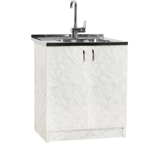 Изображение товара Тумба SANTREK 80х50, цвет карара, 2 дверцы, ЛДСП 880