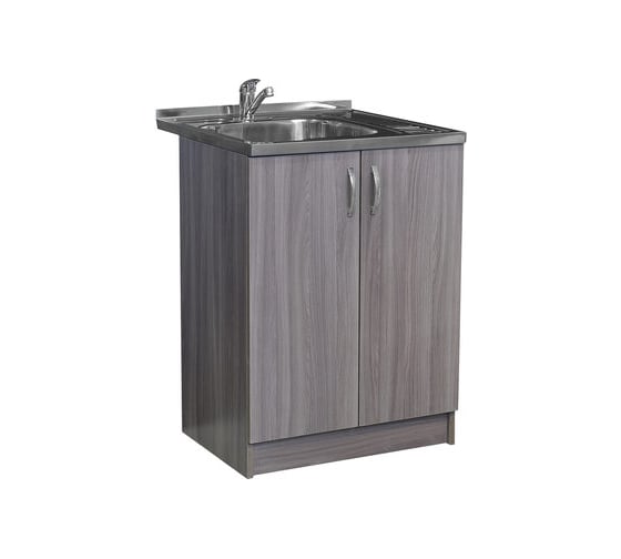 Изображение товара Тумба SANTREK 60х60, цвет дуб темный, 2 дверцы, ЛДСП 54539