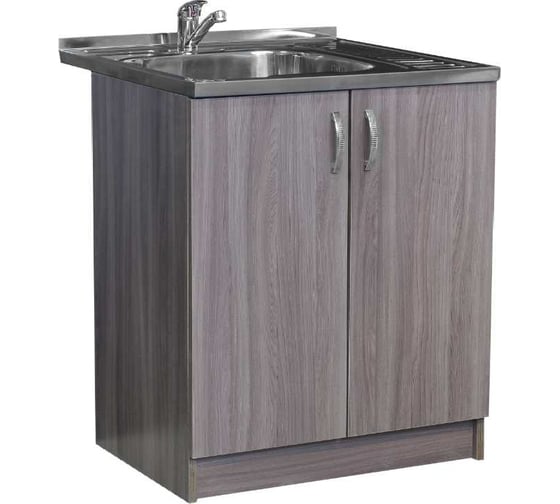 Изображение товара Тумба SANTREK 80х60, цвет дуб темный, 2 дверцы, ЛДСП 54540