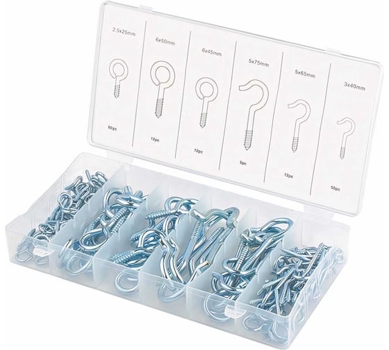 Изображение товара Набор крюков-саморезов СИБРТЕХ 151 предмет 47611