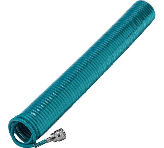 Изображение товара Полиуретановый спиральный шланг с быстросъемными соединениями (6х8 мм; 15 м) Stels 57009