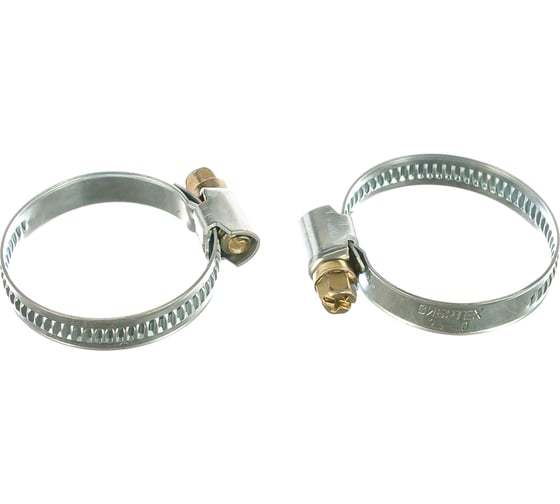 Изображение товара Металлические хомуты СИБРТЕХ стандартное болтовое крепление 25-40мм, 50шт/уп, ширина 9мм 47560