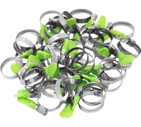 Изображение товара Металлические хомуты СИБРТЕХ элемент крепления с формой ключа 25-40мм, 50шт/уп 47551