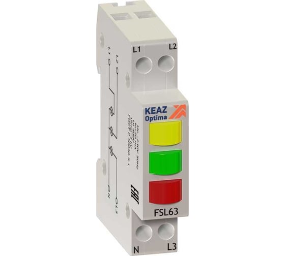Изображение товара Световой индикатор фаз КЭАЗ OptiDin FSL63 230A УХЛ3 138626