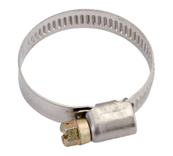 Изображение товара Хомуты СИБРТЕХ нержав. сталь, стандартное болтовое крепление 25-40мм, 50шт/уп, ширина 9мм 47581