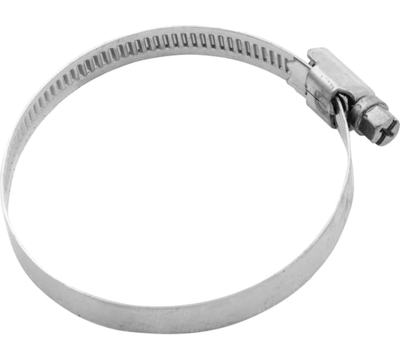 Изображение товара Хомуты СИБРТЕХ нержав. сталь, стандартное болтовое крепление 50-70мм, 50шт/уп, ширина 9мм 47584