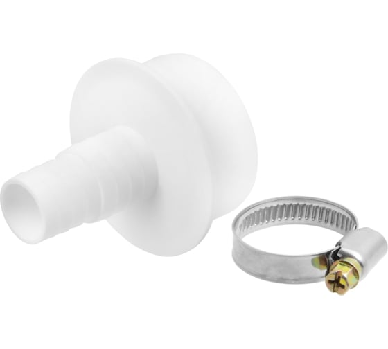 Изображение товара Прямой штуцер с хомутом для сливного шланга стиральных машин MasterProf d50 - 19/22 мм ИС.110664