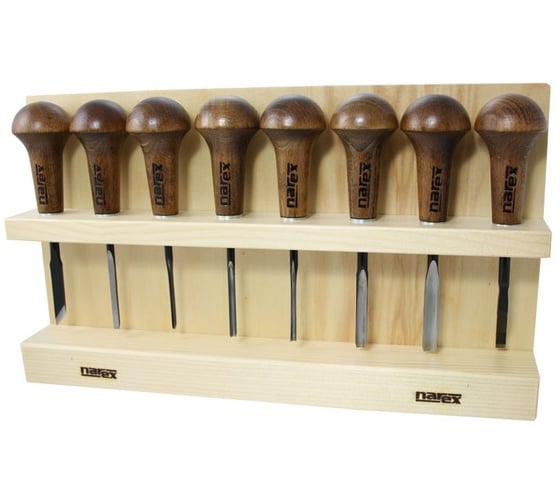 Изображение товара Набор из 8 резцов с деревянной ручкой в деревянной подставке NAREX Profi 868700