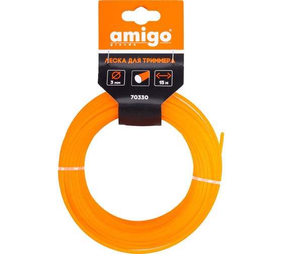 Изображение товара Леска для триммера 3 мм, круг, 15 м AMIGO 70330