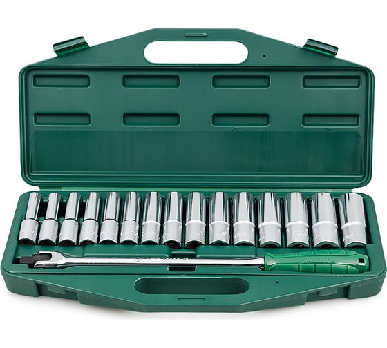 Изображение товара Набор торцевых головок удлиненных (10-24 мм; 1/2"; 16 шт.) Hans 4615MG