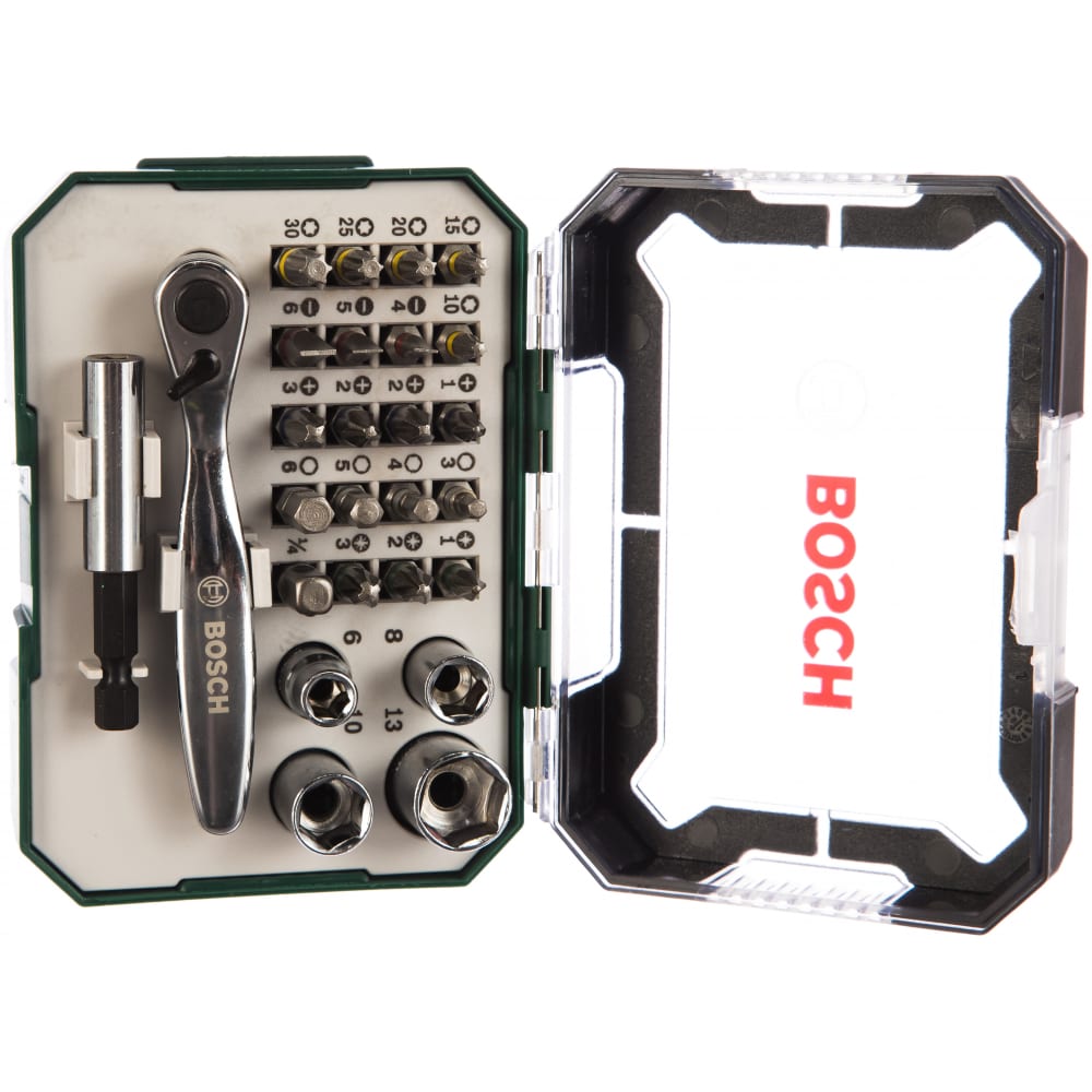 Насадки для винтоверта 26pc Bosch бита bosch extra hard 2607001625 t40x25 мм 3 шт