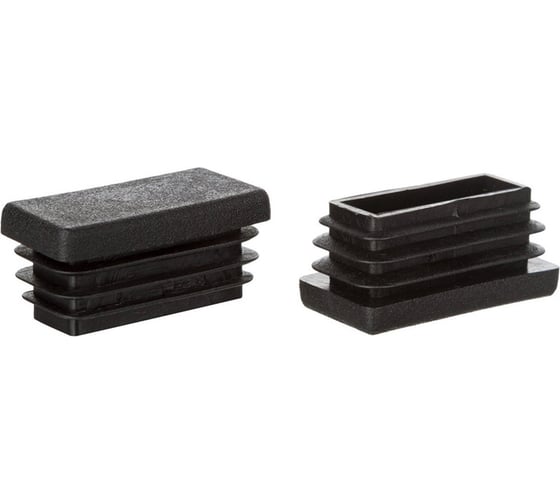 Изображение товара Заглушка для труб КРЕП-КОМП прямоугольная, 60x80 мм, черная, 300 шт. 26-0380