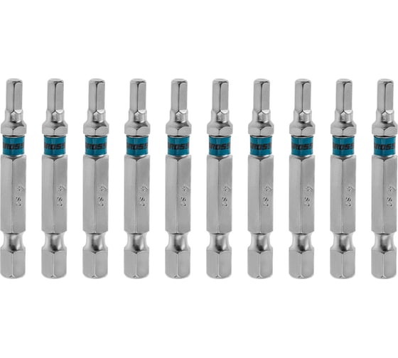 Изображение товара Набор бит (HEX 4; 50 мм, сталь S2) 10 шт. GROSS 11463