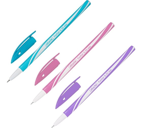 Изображение товара Одноразовая шариковая ручка Attache Funfair синяя, и 0.35 мм 1038959