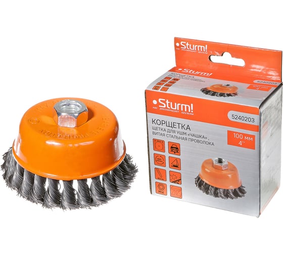 Изображение товара Корщетка-насадка для УШМ (100 мм; М14) Sturm 5240203