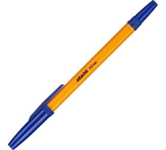 Изображение товара Шариковая ручка Attache Economy синяя, оранжевый корпус, 0.5 мм 1113500