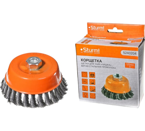 Изображение товара Корщетка-насадка для УШМ (125 мм; М14) Sturm 5240204