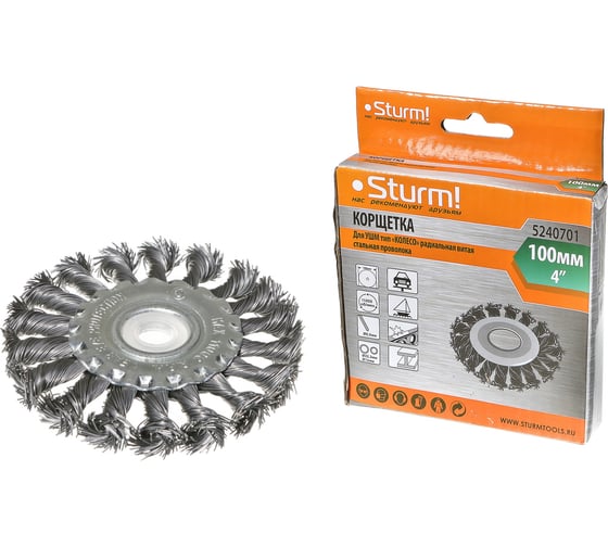 Изображение товара Корщетка-насадка для УШМ (100х22 мм) Sturm 5240701