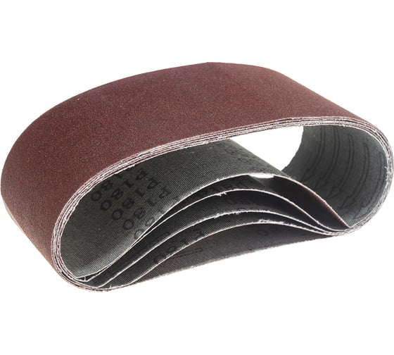 Изображение товара Лента шлифовальная бесконечная СТАНДАРТ на тканевой основе (5 шт; 75х457 мм; P180) для ЛШМ Зубр 35341-180