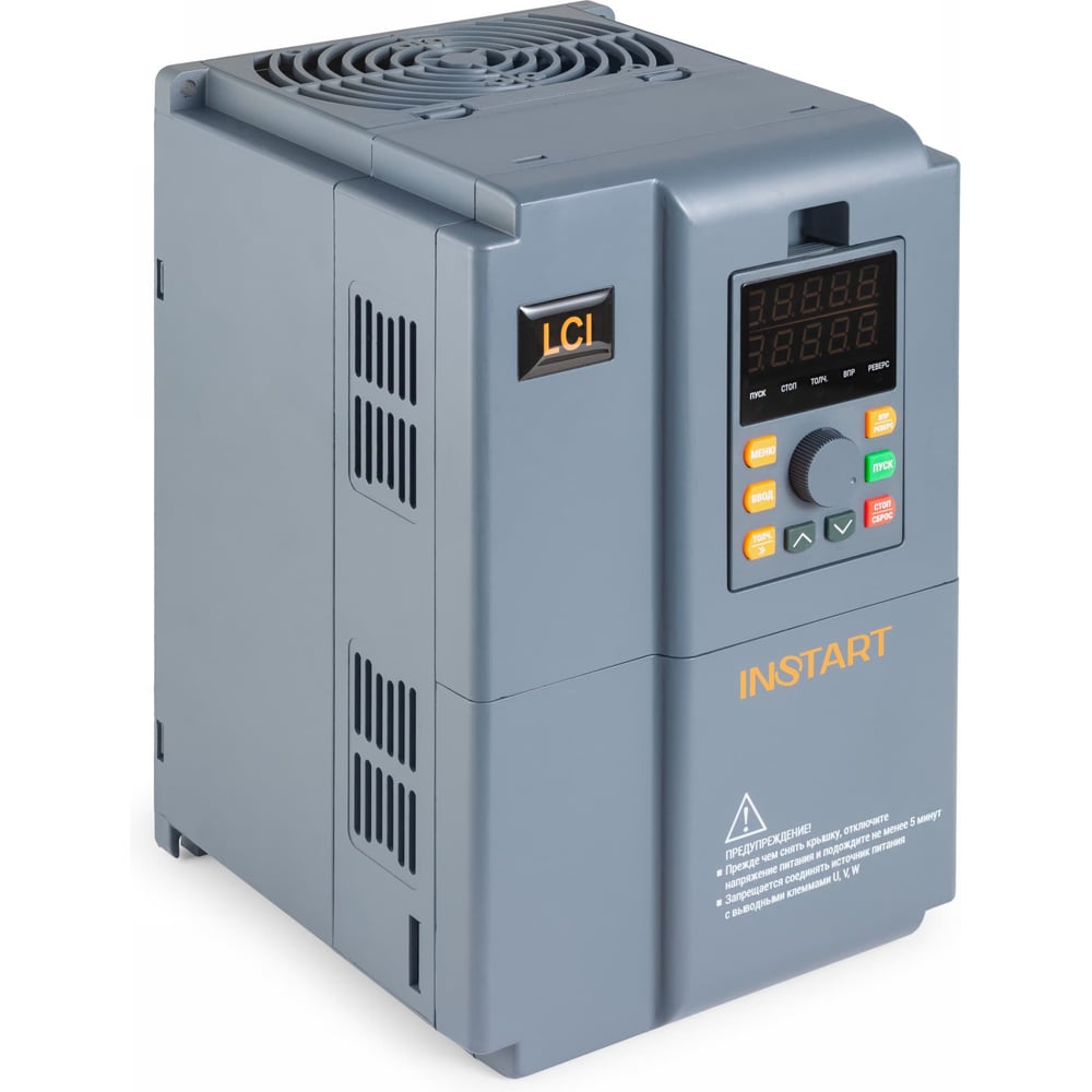 Изображение товара Преобразователь частоты INSTART lci-g11/p15-4b+lci-fm 11квт/15квт, 24а/30а, 3ф, 380в, 50гц/60гц, ip20, с панелью управления 000 91134