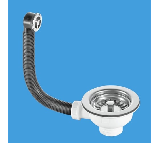 Изображение товара Перелив McAlpine с круглым сливом ф40-113 и со съемной решеткой OF2-113SST