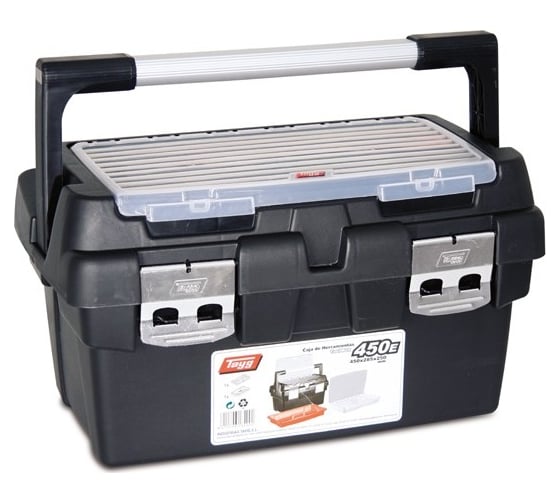 Изображение товара Ящик для инструментов с лотком + органайзер + органайзер в крышке 45х28.5х25см №450Е Tayg TAY-164002
