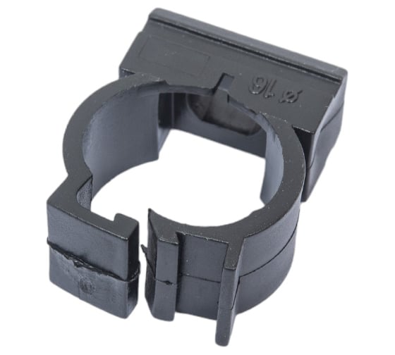 Изображение товара Держатель с фиксатором для труб Greenel D16 мм, черный, 100 шт. GE50180-05