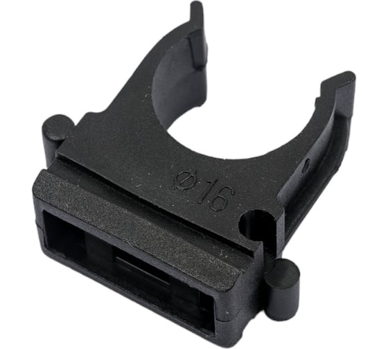 Изображение товара Держатель с защелкой для труб Greenel D16 мм, черный, 100 шт. GE50140-05