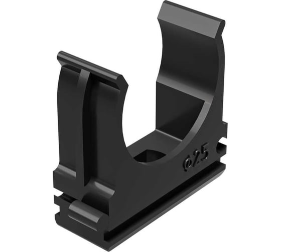 Изображение товара Держатель с защелкой для труб Greenel D25 мм, черный, 90 шт. GE50142-05