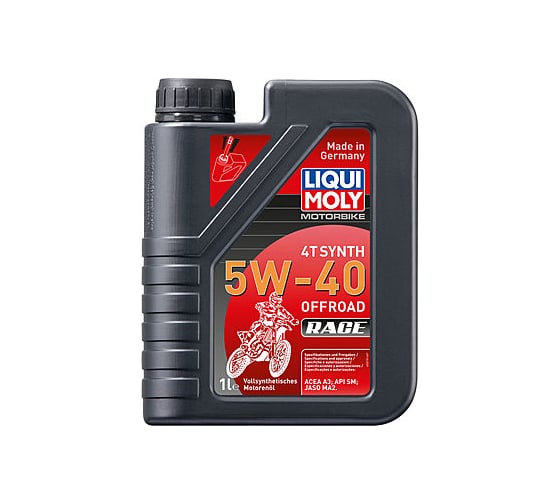 Изображение товара Синтетическое моторное масло для 4-тактных мотоциклов LIQUI MOLY Motorbike 4T Synth Offroad Race 5W-40 1л 3018