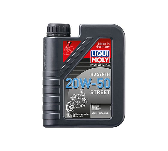 Изображение товара Синтетическое моторное масло для 4-тактных мотоциклов LIQUI MOLY Motorbike HD Synth Street 20W-50 1л 3816