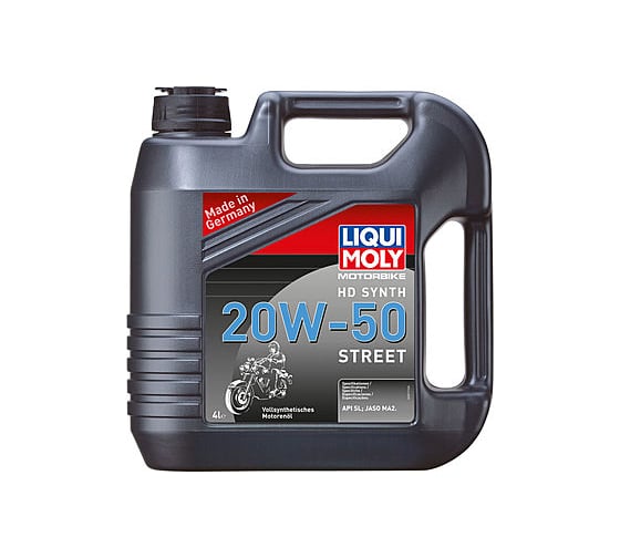 Изображение товара Синтетическое моторное масло для 4-тактных мотоциклов LIQUI MOLY Motorbike HD Synth Street 20W-50 SL 4л 3817
