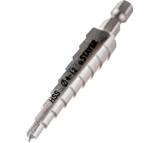Изображение товара Сверло ступенчатое по металлу (4-12 мм; 9 ступеней; 65 мм) STAYER 29660-4-12-9