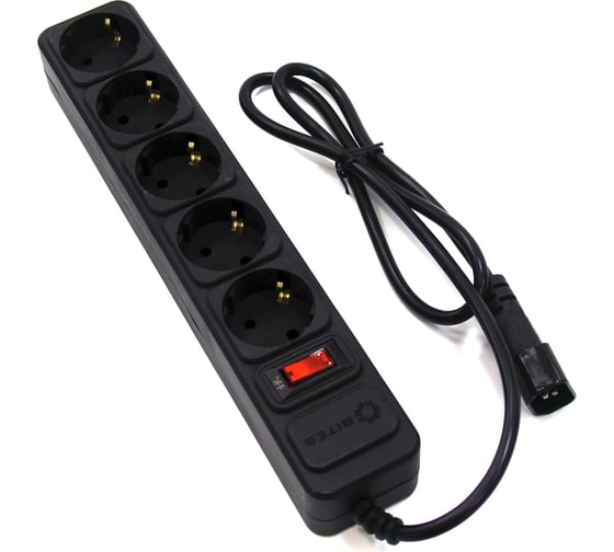 Изображение товара Сетевой удлинитель 5Bites 5s 3x0.75mm2 1m black SP5B-110U