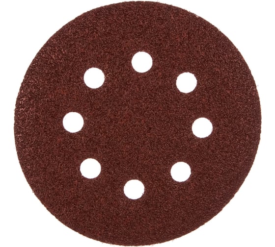 Изображение товара Круг шлифовальный СТАНДАРТ (5 шт; 125 мм; 8 отв; Р60) Зубр 35350-125-060