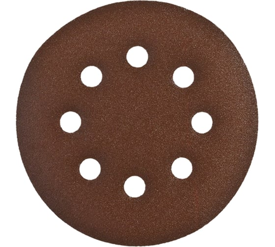 Изображение товара Круг шлифовальный СТАНДАРТ (5 шт; 125 мм; 8 отв; Р180) Зубр 35350-125-180