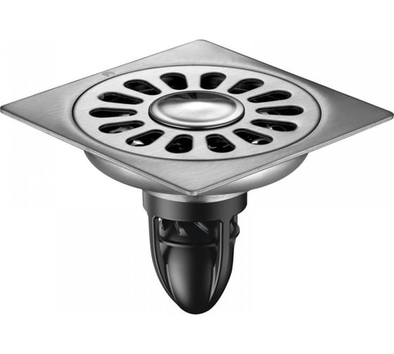 Изображение товара Сантехнический трап MAGdrain (100х100, магнитный клапан, нерж., матовый, выход под стир.м.) PC 04 Q50-B