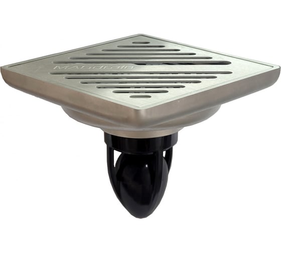 Изображение товара Сантехнический трап MAGdrain (100х100, магнитный клапан, нерж., матовый) PFC 30 Q50-B