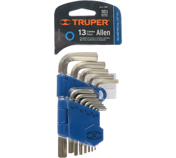 Изображение товара Набор шестигранных ключей TRUPER 13 шт ALL-13M 15542